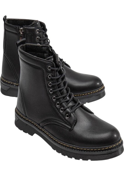 Kadın Termo Fermuarlı Bağcıklı Bot SİYAH