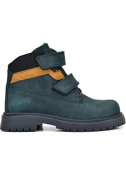 Hakiki Deri Koyu Yeşil Taba Cırt Cırtlı Kışlık Çocuk Bot fiyatları