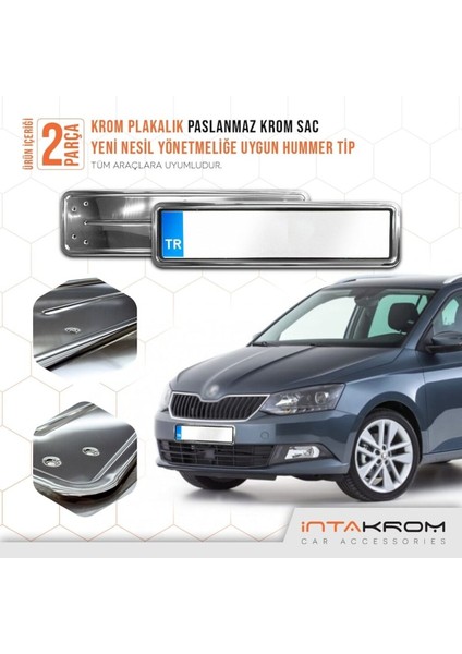 Skoda Fabia Krom Plakalık - Hummer Tip 2 Adet