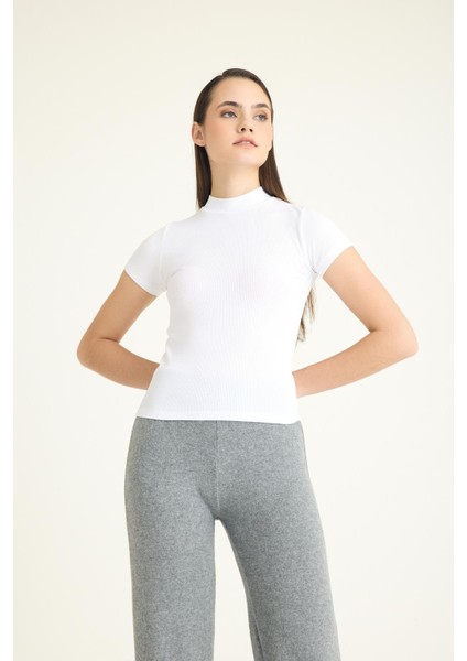 Dik Yaka Kısa Kollu Kaşkorse Tişört modelleri