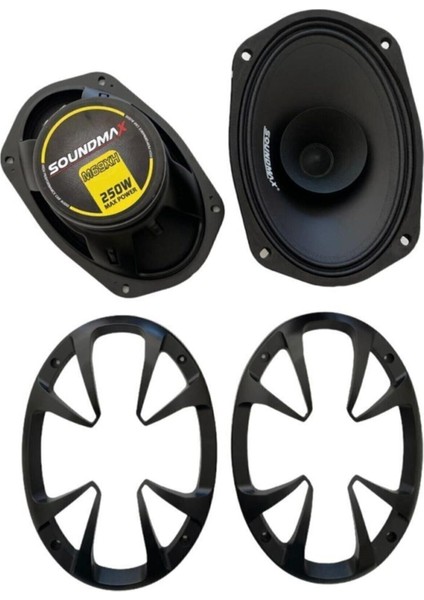 SX-M69XH Çifti 500WAT-200W Rms Kapaklı 6x9 Oval Oto Midrange Hoparlör fırsatları