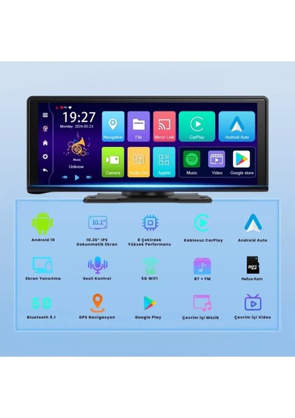 Kablosuz Car Play Android Auto Ön Arka Araç Kamerası 10,26” Ekran Multimedya Navigasyon indirimleri