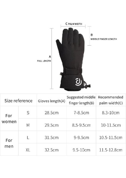 Ultralight Su Geçirmez Unisex Dokunmatik Kayak & Snowboard Eldiveni -Siyah fırsatları