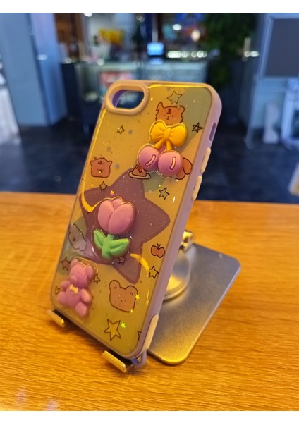 iPhone 7/8/se Uyumlu Kabartma Figürlü Darbe Korumalı Kapak Lale Kılıf modelleri