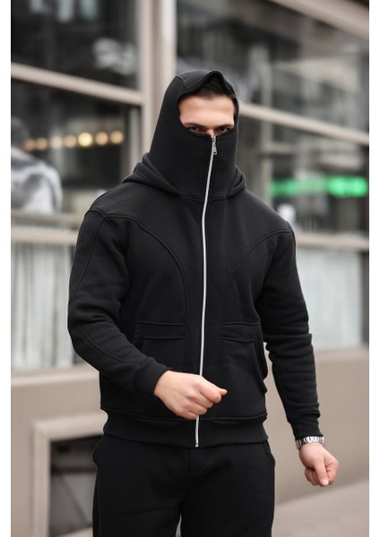 Ninja 3 Iplik Fermuarlı Ceket Siyah modelleri