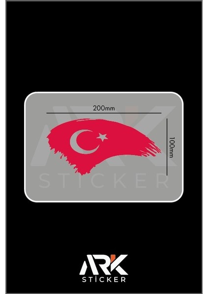 Ark Sticker Türk Bayrağı 20X10 Stıcker