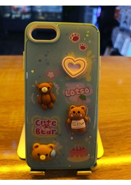 iPhone 7/8/se Uyumlu Kabartma Figürlü Darbe Korumalı Kapak Little Bear Kılıf