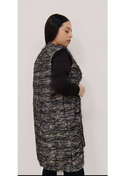 Büyük Beden Kadın Sakallı Dokuma Triko Bağcıklı Iki Cepli Uzun Anne Yelek fırsatları