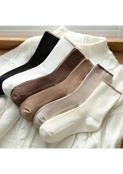 5 Li Unisex Çorap Renkli Fitilli Derbili Çorap