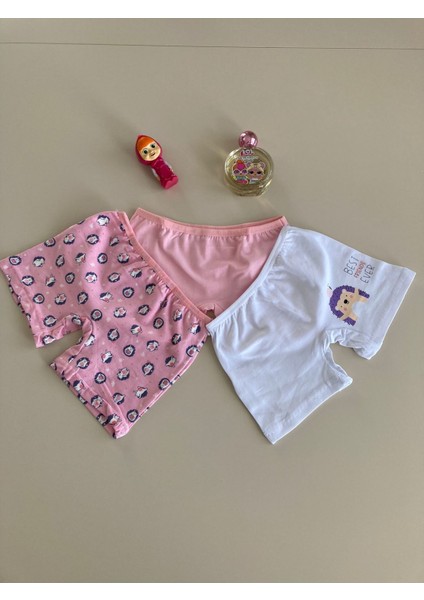 Elm Karışık Desen 3lü Kız Çocuk Boxer Set B-13
