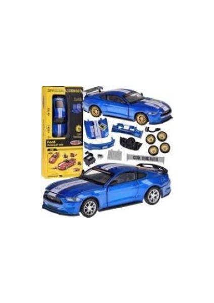1 Kutu 1:42 Ford Mustang Gt 2018 Mavi Araba Modeli Modifiye Edilebilir, Kapıları Açılabilir, Aksesuarları Değiştirilebilir, Oyuncak fiyatları