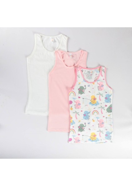 Elm Karışık Desen 3lü Kız Çocuk Atlet Set A-109