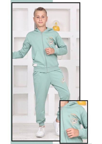 Pjk2i Be Creatıve Desenli Yeşil 2 Ip Pamuk Erkek Çocuk Fermuarlı Eşofman Takımı 5-14 Yaş 7265-Y fiyatları