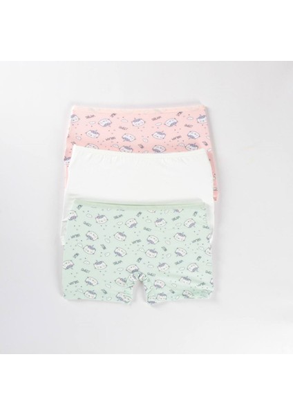Elm Karışık Desen 3lü Kız Çocuk Boxer Set B-70