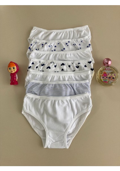 Elm Karışık Desen 7li Kız Slip Set S-53