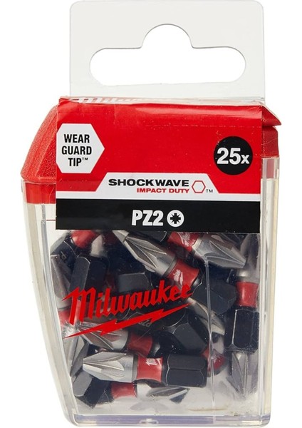 25 Piece Pz2 x 25MM Shockwave Screwdriver Bit Set Matkap Ucu 25 Adet