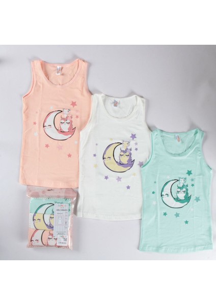 Elm Karışık Desen 3lü Kız Çocuk Atlet Set A-121