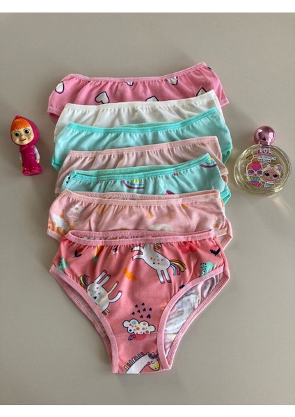 Elm Karışık Desen 7li Kız Slip Set S-10