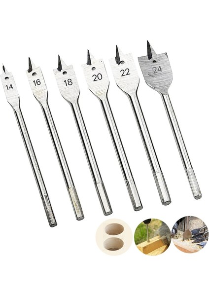 6 Parça Hex Yaprak Matkap Ucu Takımı Kelebek Yaprak Uç Seti Bits Uçlu