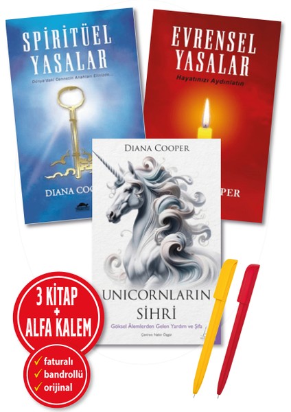 Unicornların Sihri - Evrensel Yasalar - Spiritüel Yasalar 3 Kitap - Diana Cooper – Alfa Kalem