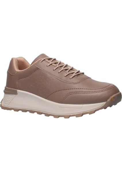 Kadın Bağcıklı Kolay Giyilebilir Mevsimlik Sneaker Spor Ayakkabı Vizon
