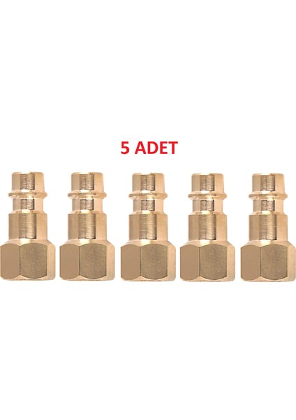 Dişi Hava Jakı 1/4" Uç 5 Adet (Stoper Dişi Uç) (Kompresör Uç) (Hava Valfi)