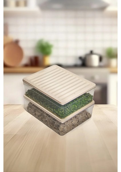 2'lü Set Renkli Derin 5300 ml Buzdolabı Düzenleyici Buzluk ve Mikrodalga Saklama Kabı 2X5300 fiyatları