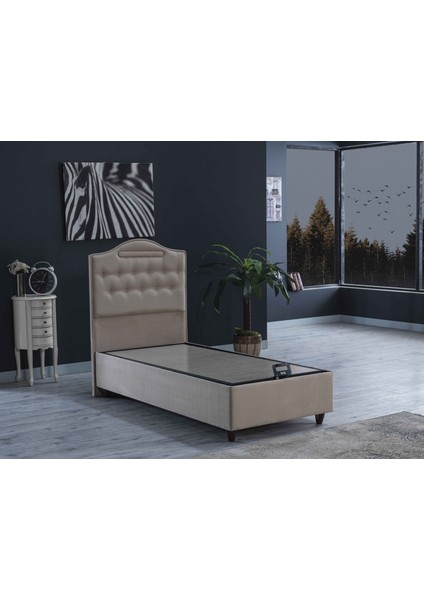 Ipek Mobilya Nima Ikili Set (Baza+Başlık) Tek Kişilik (Bej) 120X200