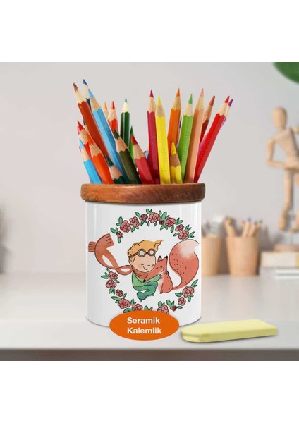 Tilki ve Sevimli Küçük Prens Ahşap Seramik Kalemlik - 55668515 fiyatları