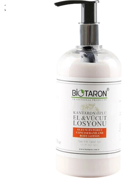 Kantaron Özlü Organik El & Vücut Losyonu - Nemlendirici ve Çatlak Giderici - 250 ml