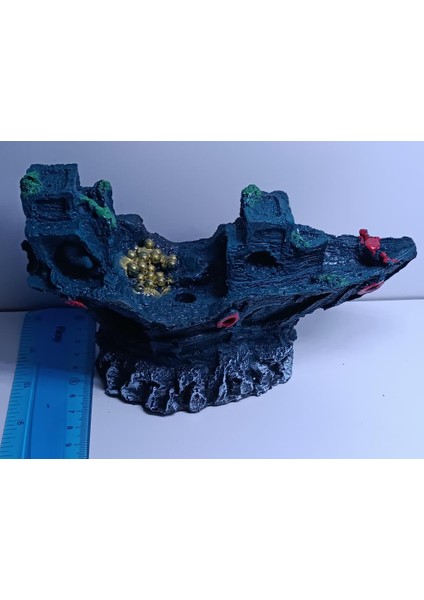 Incili Batık Gemi 17X6X8 cm Akvaryum Dekoru