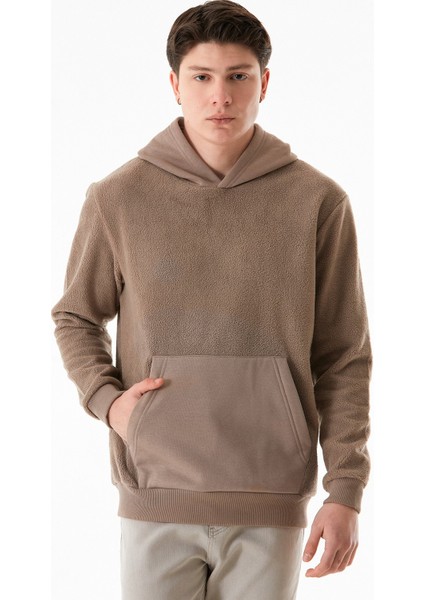 3 Iplik Kanguru Cepli Kapüşonlu Peluş Sweatshirt