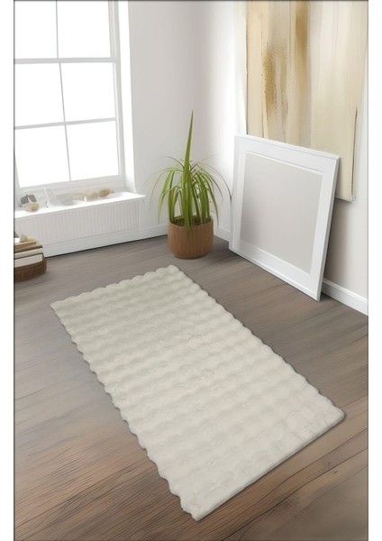 Bubble Tavşan Tüyü, Kaymaz Süet Taban, Süper Soft, Ultra Lüks, Yıkanabilir Halı