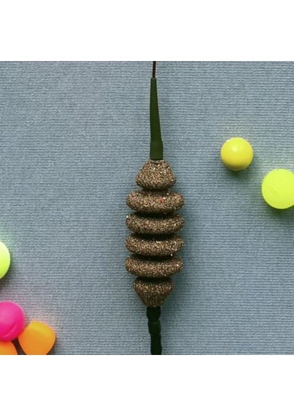 Feeder ( Yemlik ) Kurşunlu Leadcore'lu Sazan Rig Takımı ( 14 mm Turuncu Pop Up'lı )
