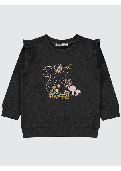 Kız Çocuk Sweatshirt 2-5 Yaş Füme