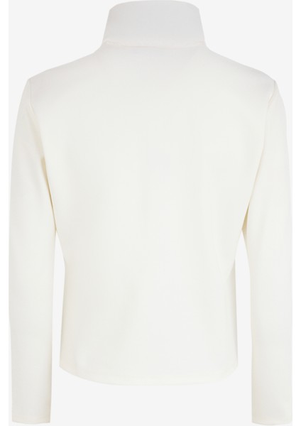 Dik Yaka Kapitone Kırık Beyaz Kadın Sweatshırt F4WL-MNT W60 fiyatları