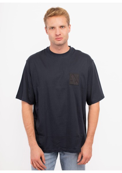 Bisiklet Yaka Baskılı Lacivert Erkek T-Shirt 6dztjg ZJ8EZ 1510
