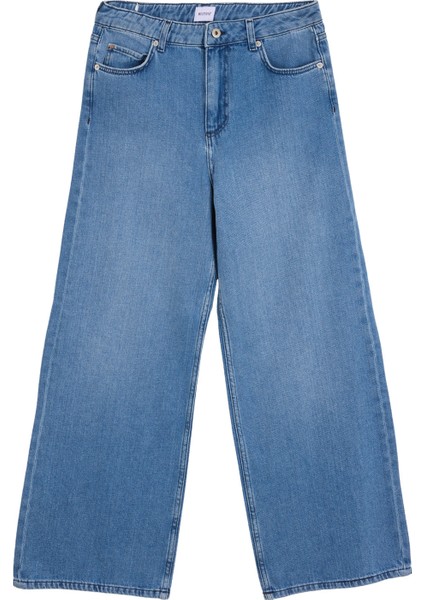 Yüksek Bel Bol Paça Bol Kesim Mavi Kadın Denim Pantolon Luıse Wide