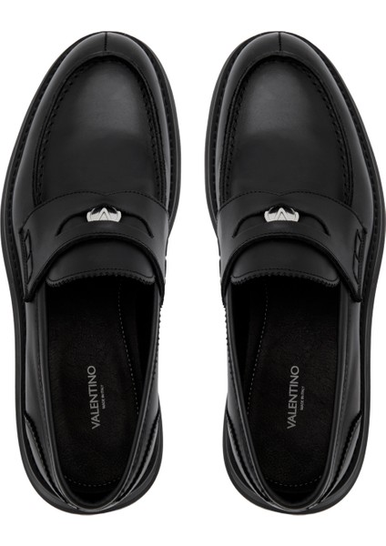 Deri Siyah Erkek Loafer Dress