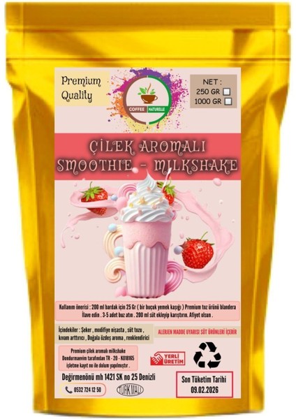 Premium Çilek Aromalı Milk Shake 1 kg