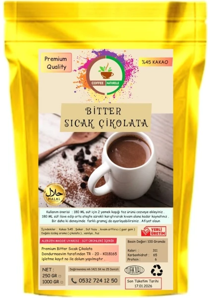 Coffee Naturelle Sıcak Çikolata Bitter