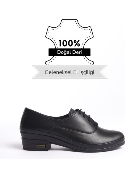 Hakiki Deri Anatomik Taban Comfort Siyah Kadın Ayakkabı TMD2024300 fiyatları