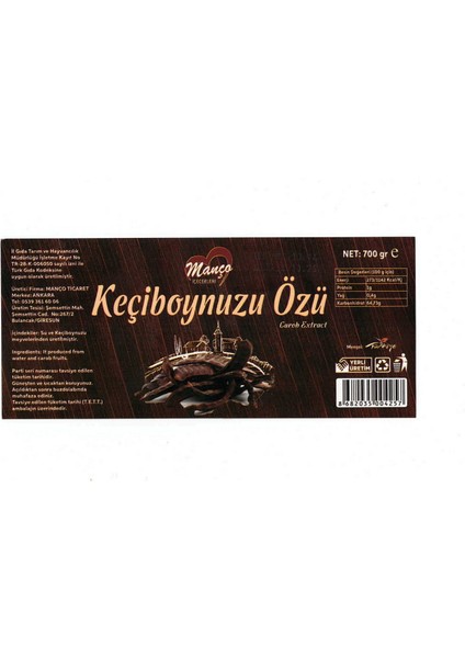 Keçiboynuzu Özü Cam ( Kulplu ) Şişe 700 ml