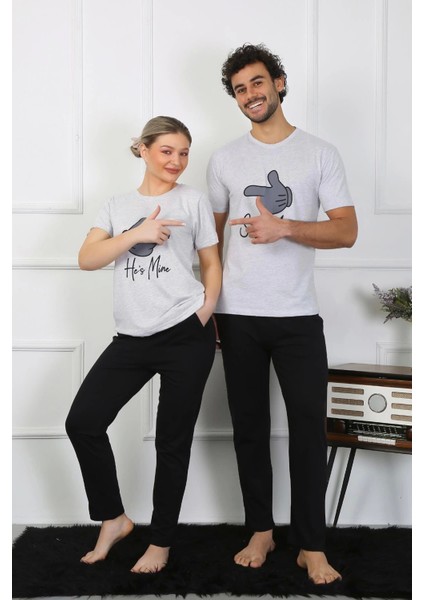 Kadın Pamuk Penye Sevgili Kombini Pijama Takımı Gri 50126 Tek Takım Fiyatıdır modelleri