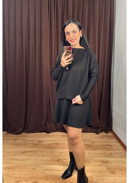 Düşük Omuz Etek Bluz Takım