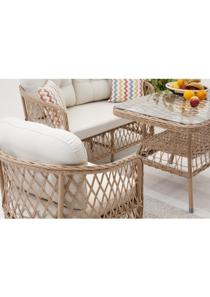 Palm Alüminyum Rattan 2+1+1+Masa Bahçe Balkon Takımı indirimleri