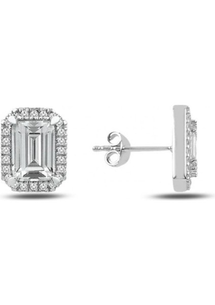 925 Ayar Baget Zirkon Taşlı Bayan Gümüş Küpe