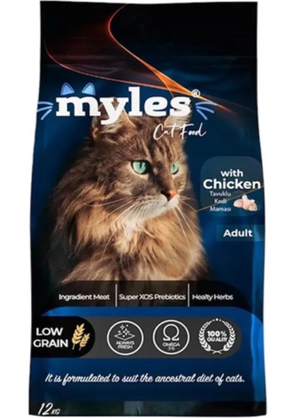 Tavuk Etli Yetişkin Kedi Maması 12 kg + Sonrisa Pets Kedi Çimi 2li