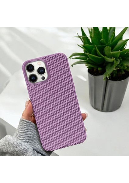 Dokuma Desenli Silikon Apple iPhone 15 Plus Kılıf Turkuaz
