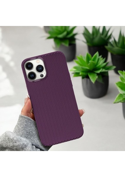 Dokuma Desenli Silikon Apple iPhone 15 Plus Kılıf Turkuaz